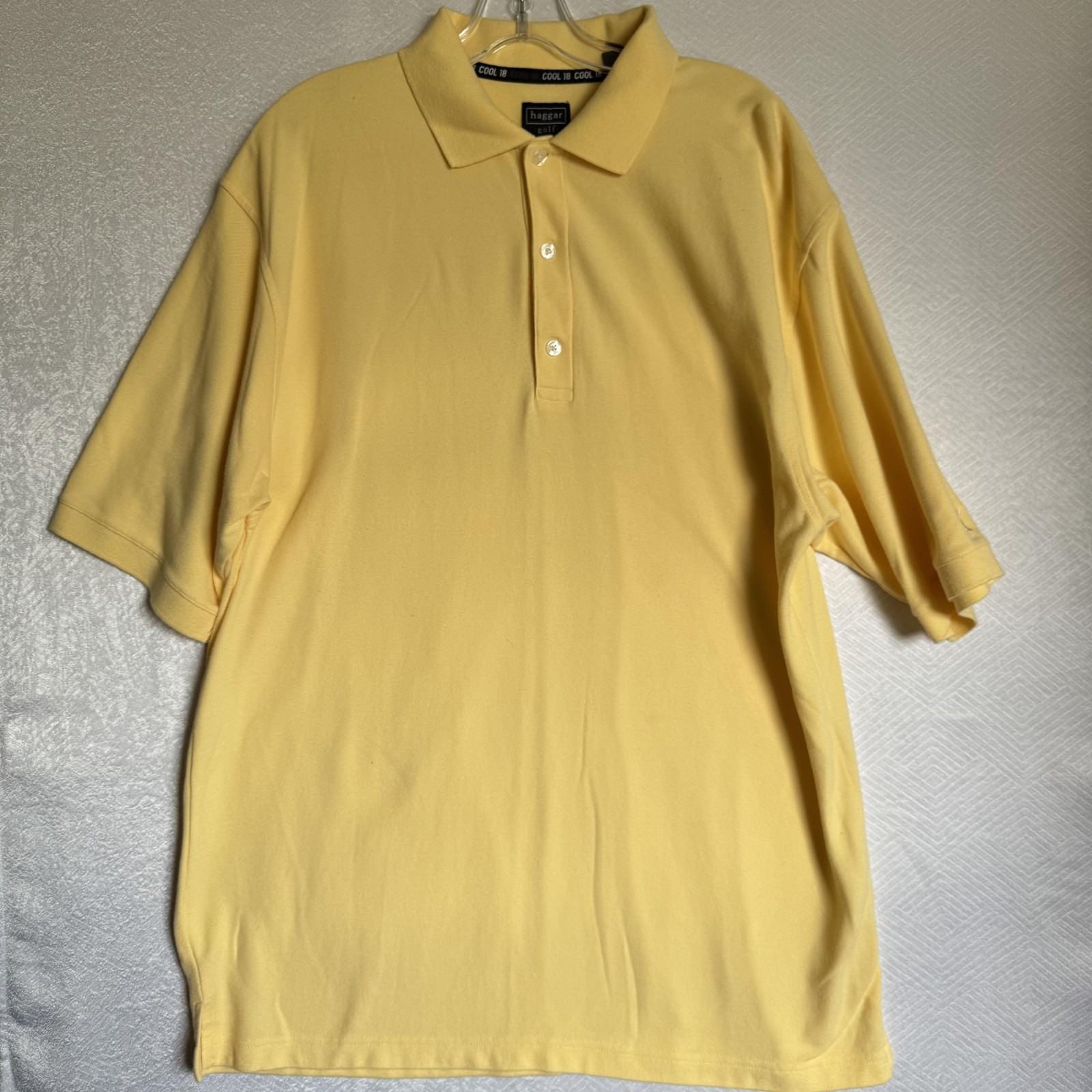 Haggar Polo Shirt Mens Large Cool 18 Performance Short Sleeve Classic Golf